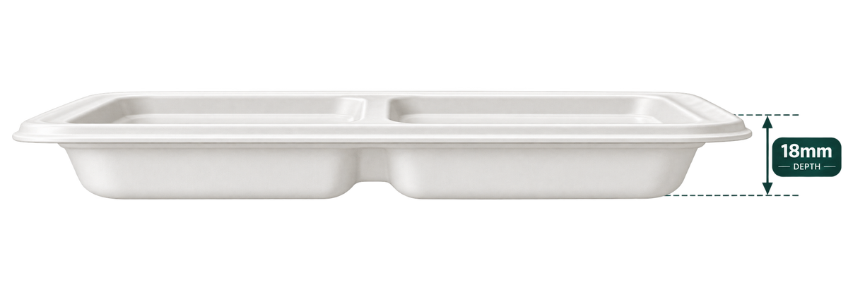 3-Compartment Square Tray
