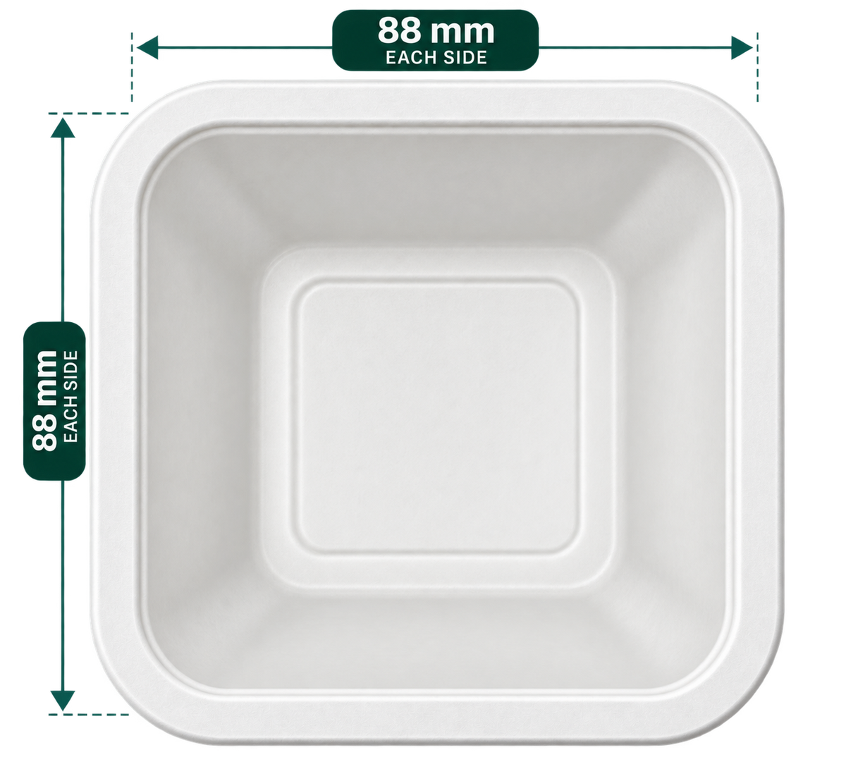 120 ml white bagasse kiwi bowl - top view