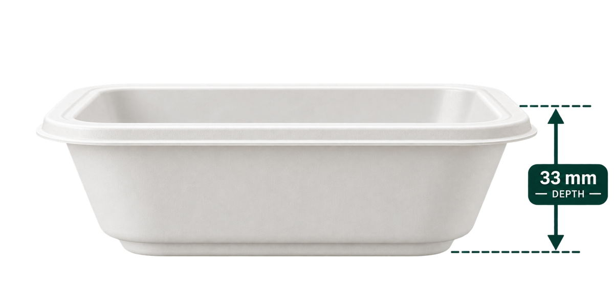 120 ml white bagasse kiwi bowl - side view