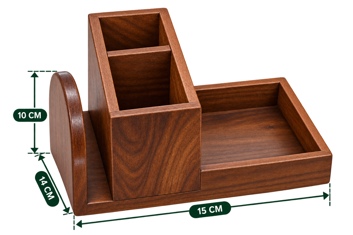 3-in-1 Caddy 7.1 inch length, empty wooden caddy