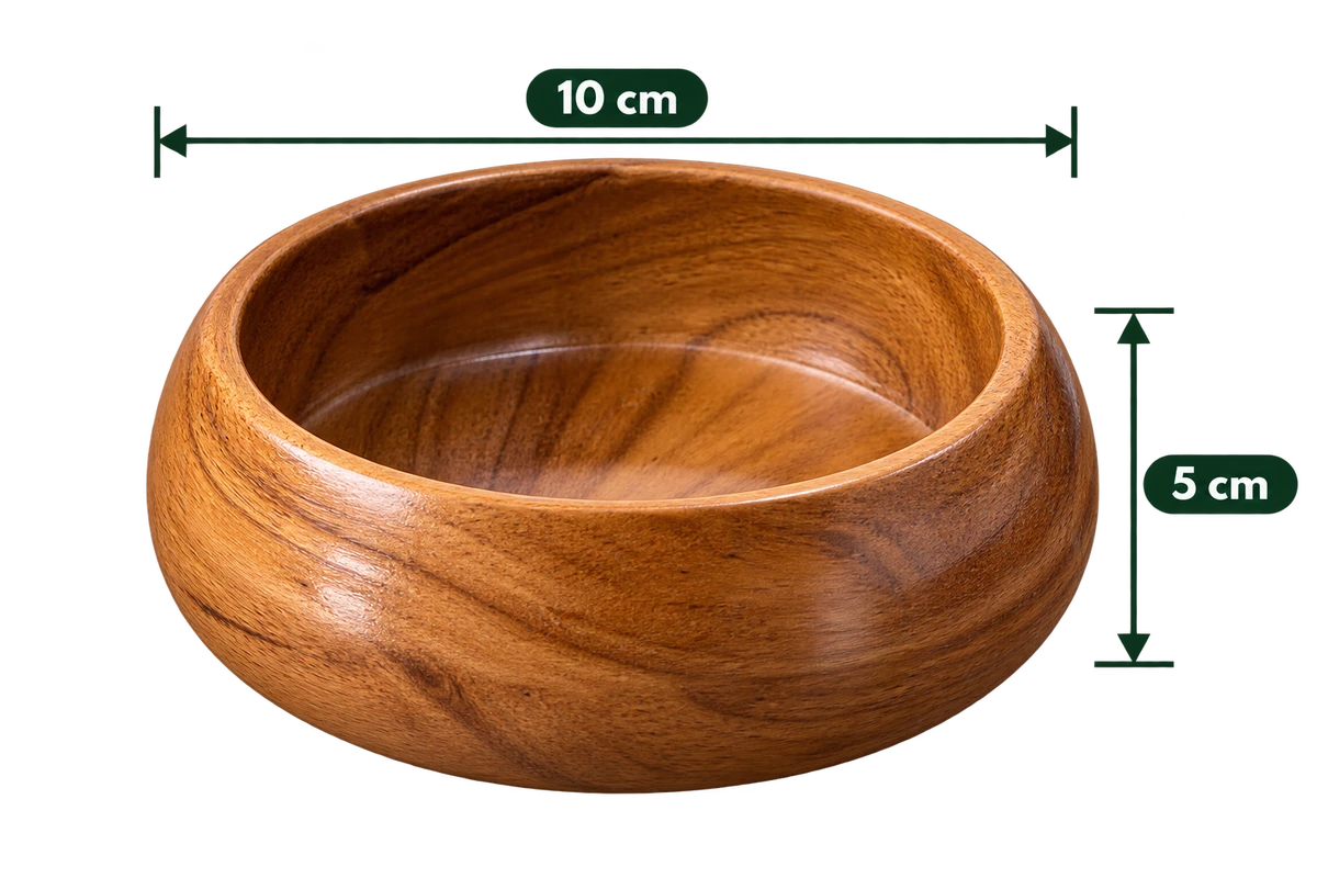 AnnServe Wooden Serving Bowl 4 inch empty wooden bowl; one bowl of the selected size