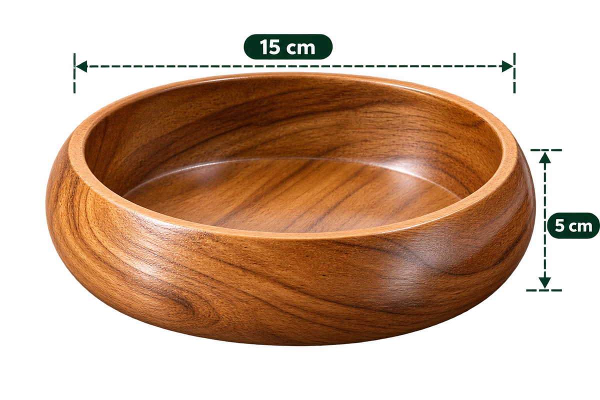 AnnServe Wooden Serving Bowl 6 inch empty wooden bowl; one bowl of the selected size
