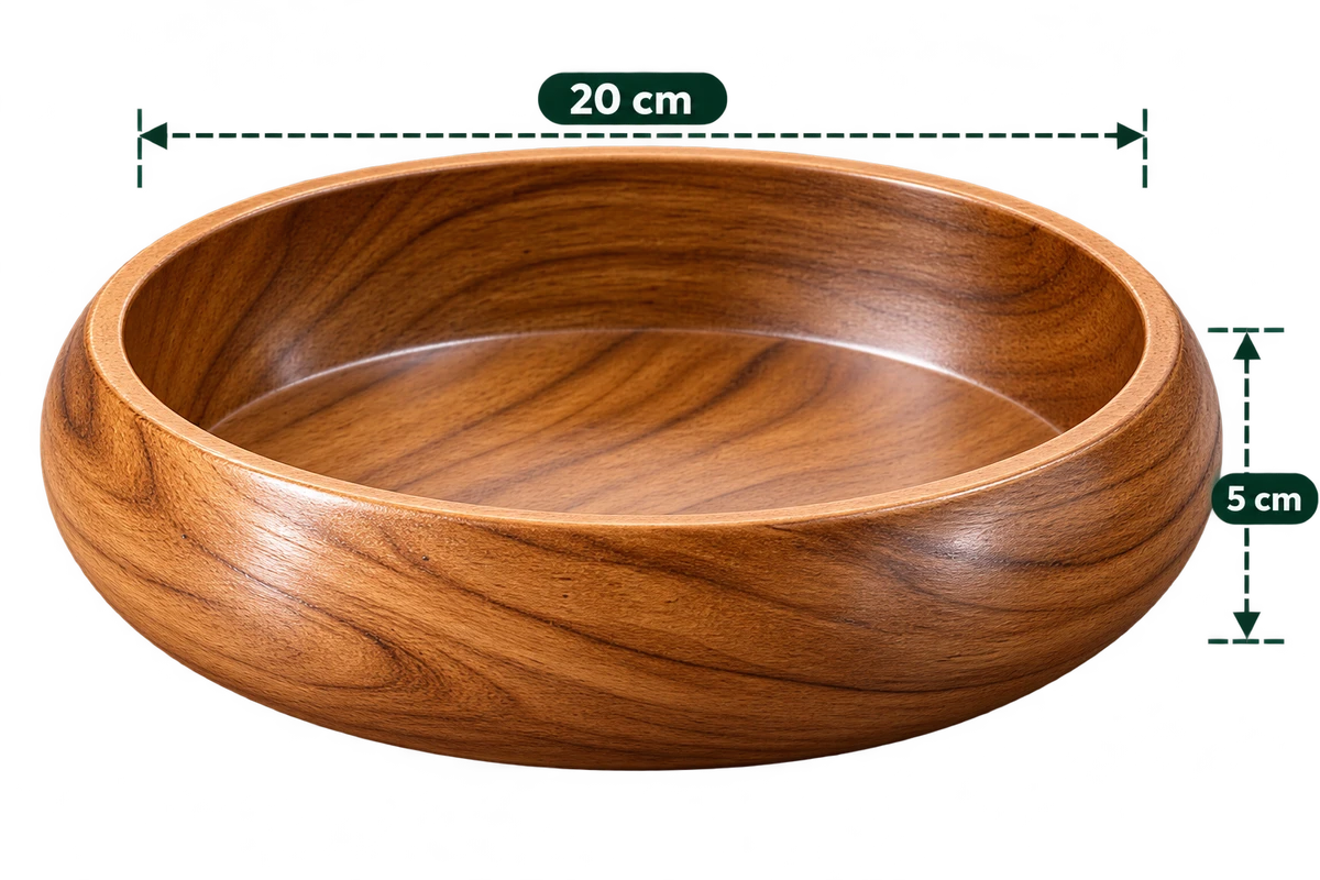 AnnServe Wooden Serving Bowl 8 inch empty wooden bowl; one bowl of the selected size