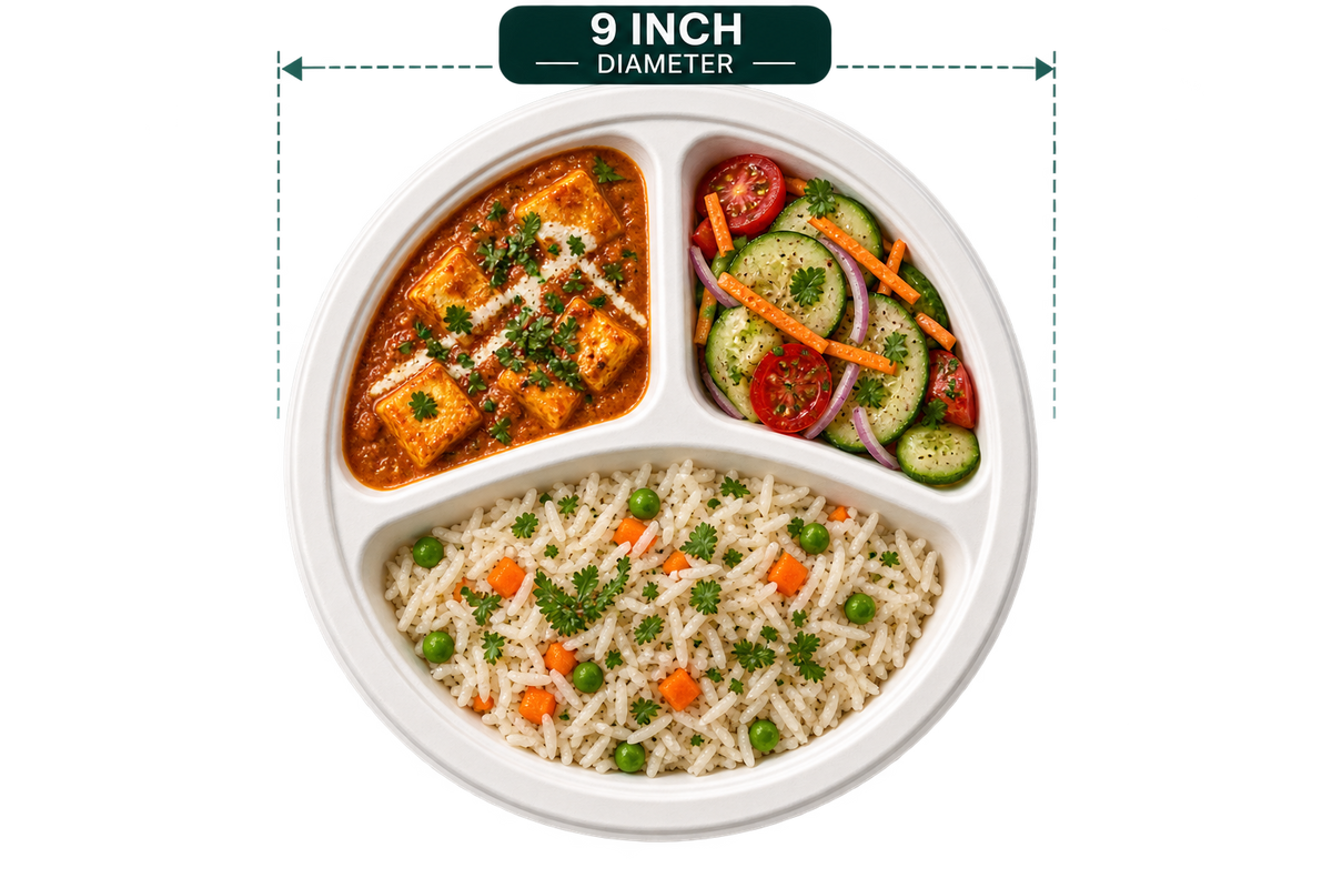 3-Compartment Round Plate