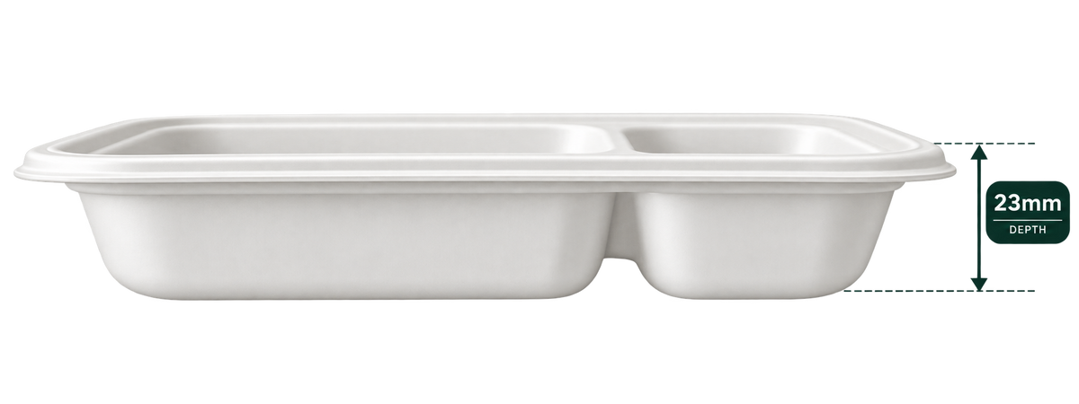 3-Compartment Square Tray