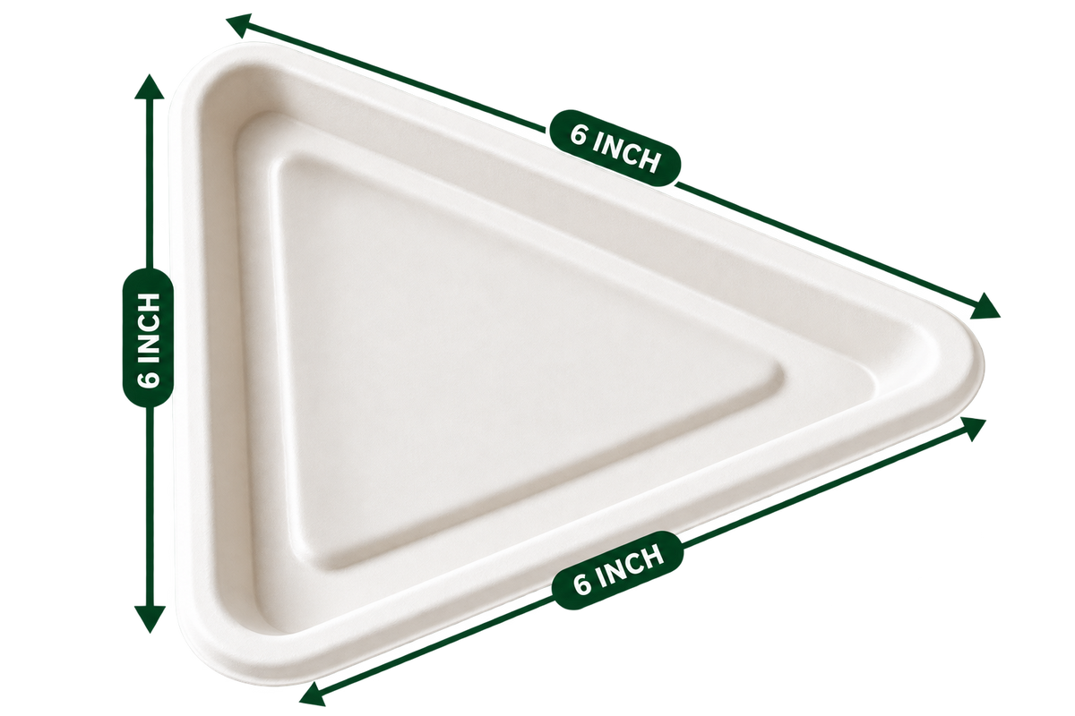 6 Inch Triangle Plate - empty front view