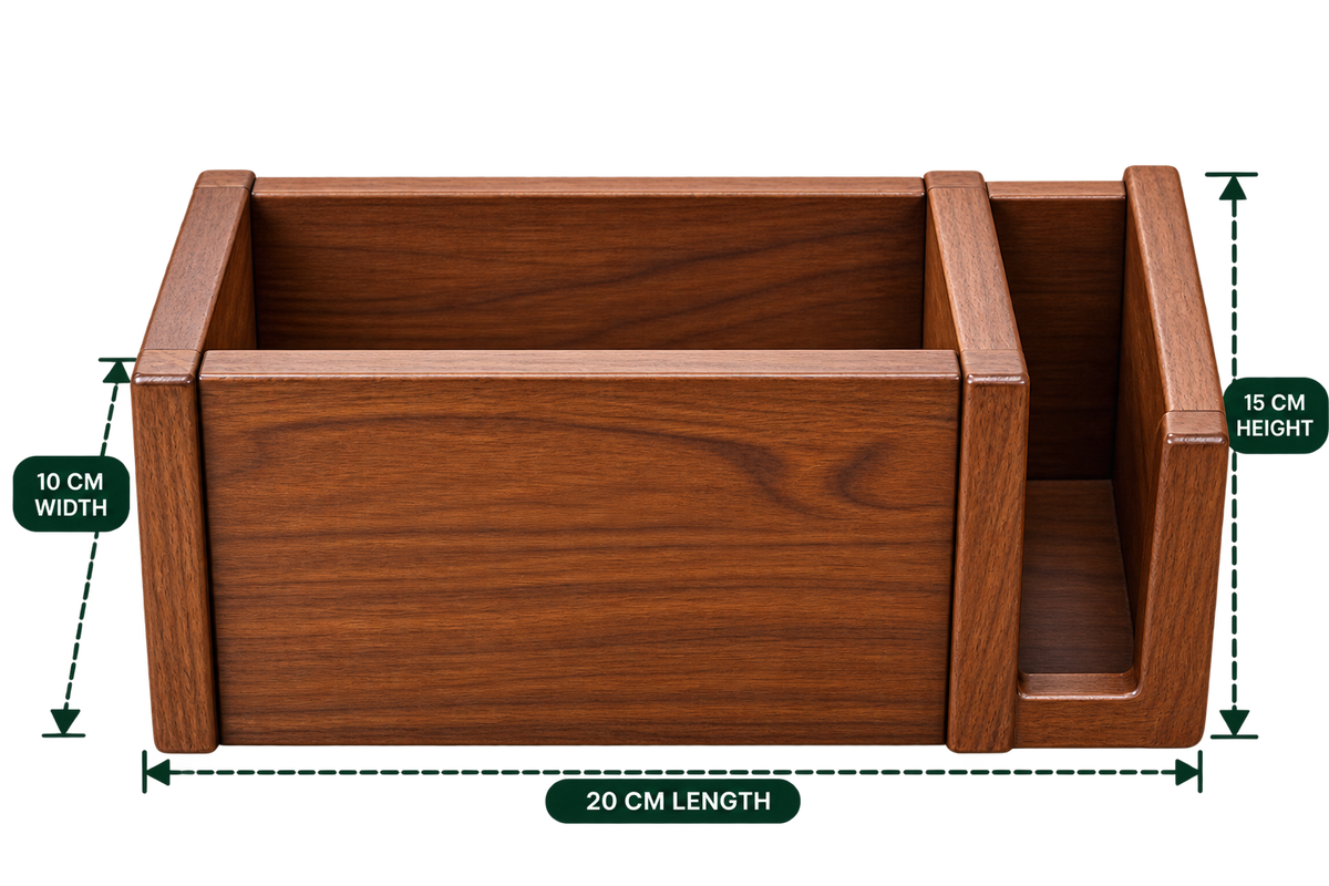 Caddy No. 17 7.9 inch length empty wooden table organiser