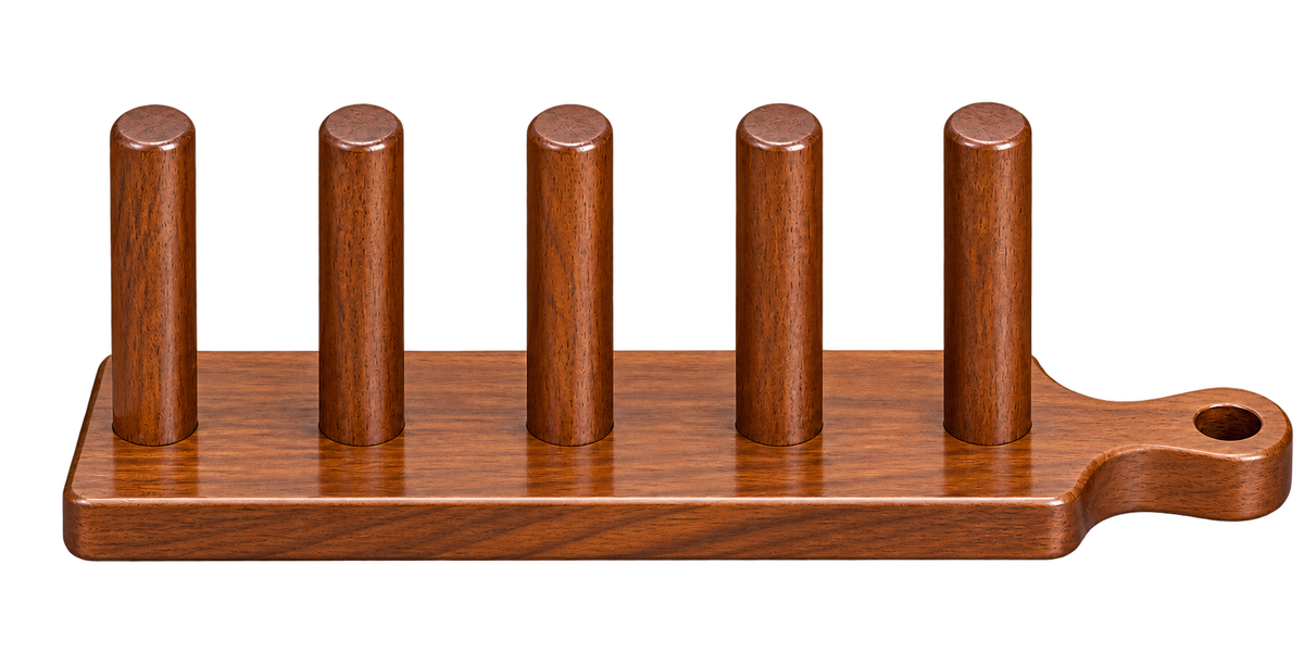 Handle Taco 4 tacos capacity empty wooden serving holder with integrated handle