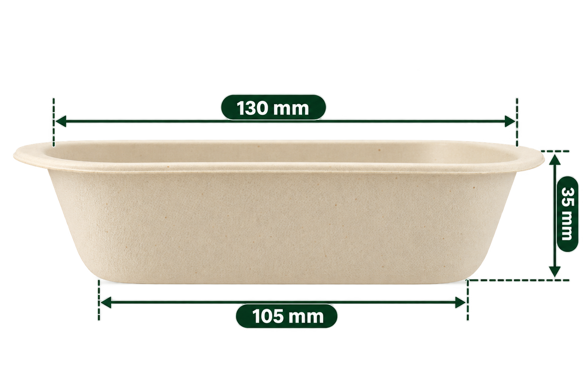 Premium bagasse bowl 250ML brown side view