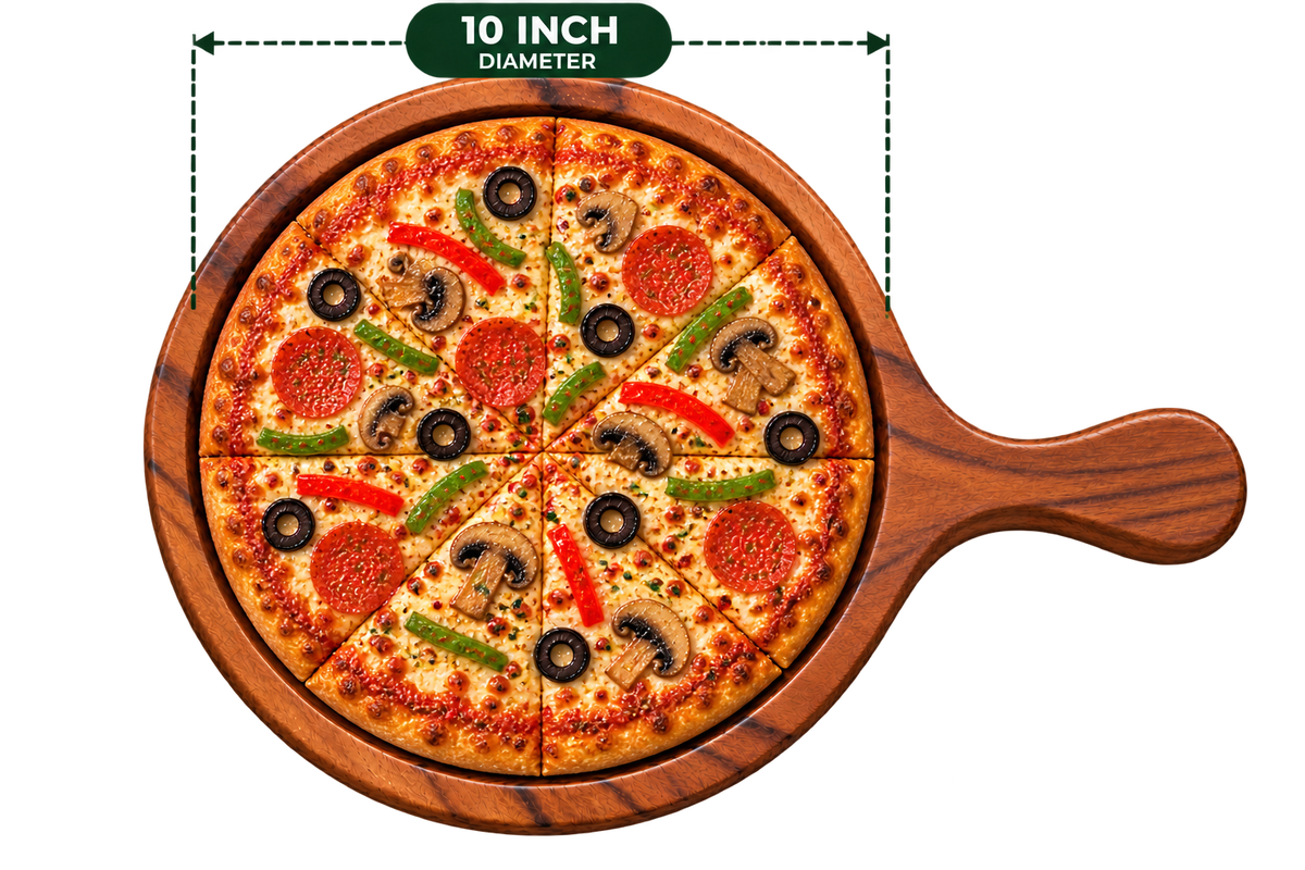 Sheesham Pizza Bat 10 Inch with pizza
