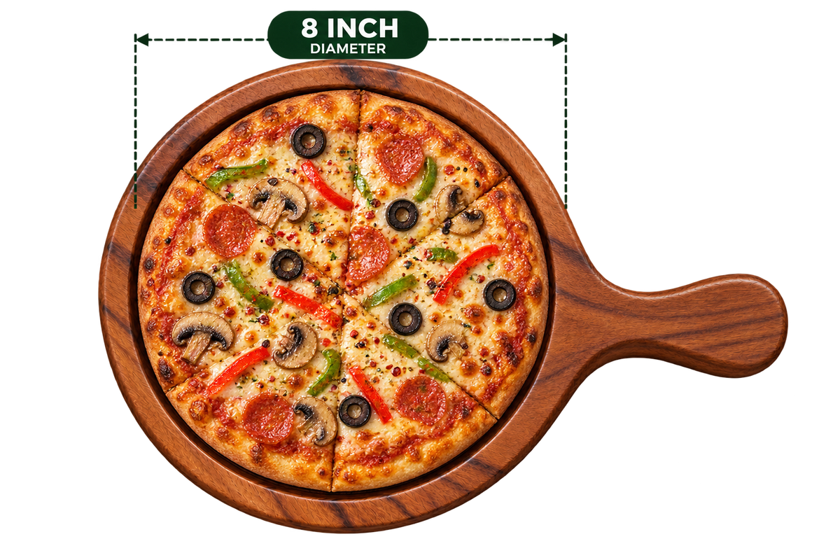 Sheesham Pizza Bat 8 Inch with pizza