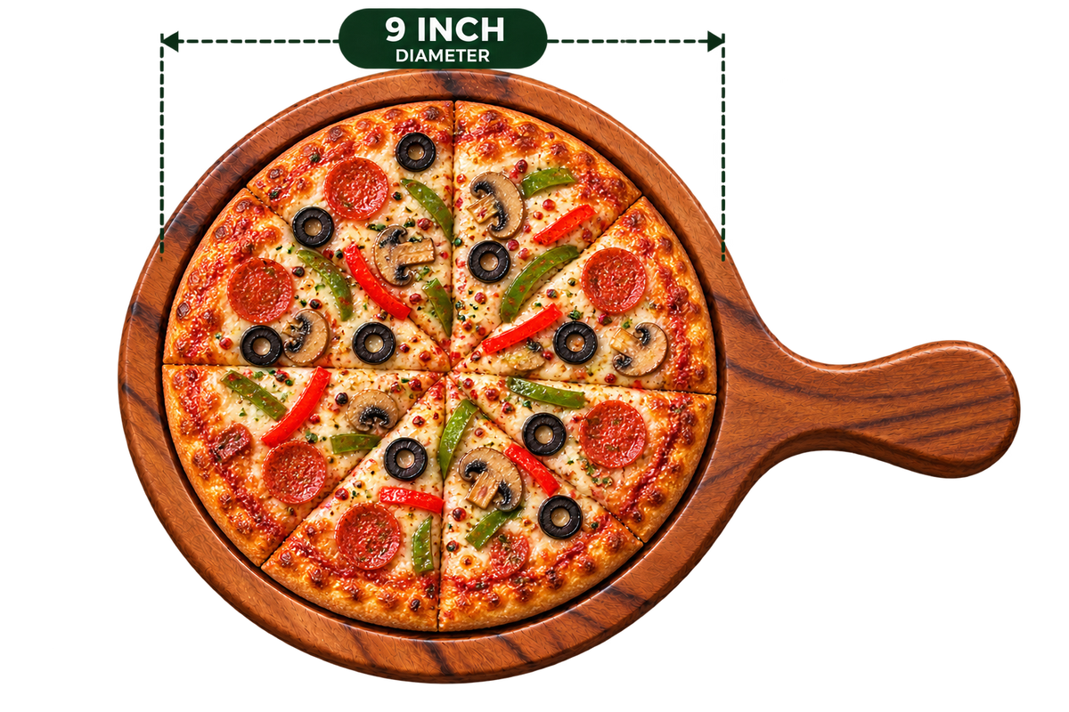 Sheesham Pizza Bat 9 Inch with pizza