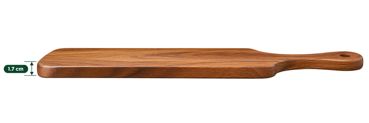 AnnServe Side Handle Tray 15 inch approximate overall length including handle side profile; photo labels 1.7 cm thickness