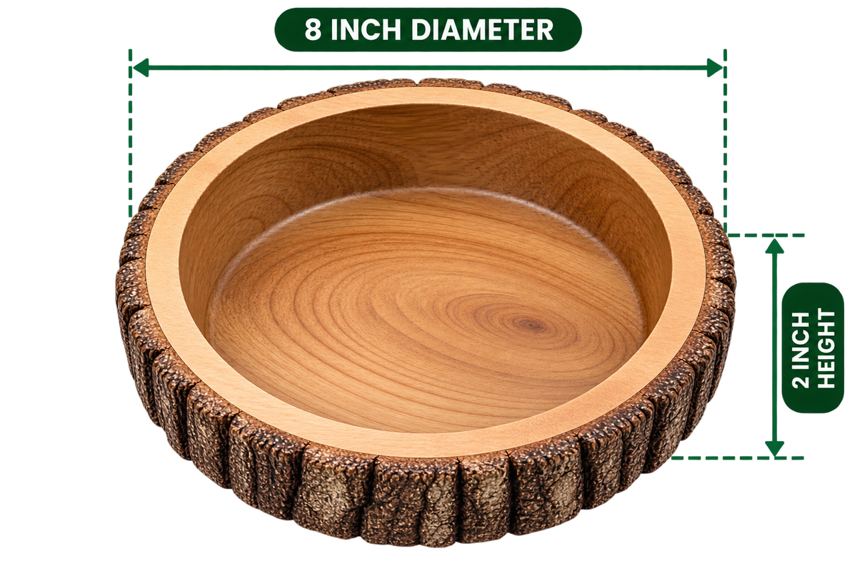 Tribal Bat 8 inch diameter, 2 inch product height, empty wooden serving platter