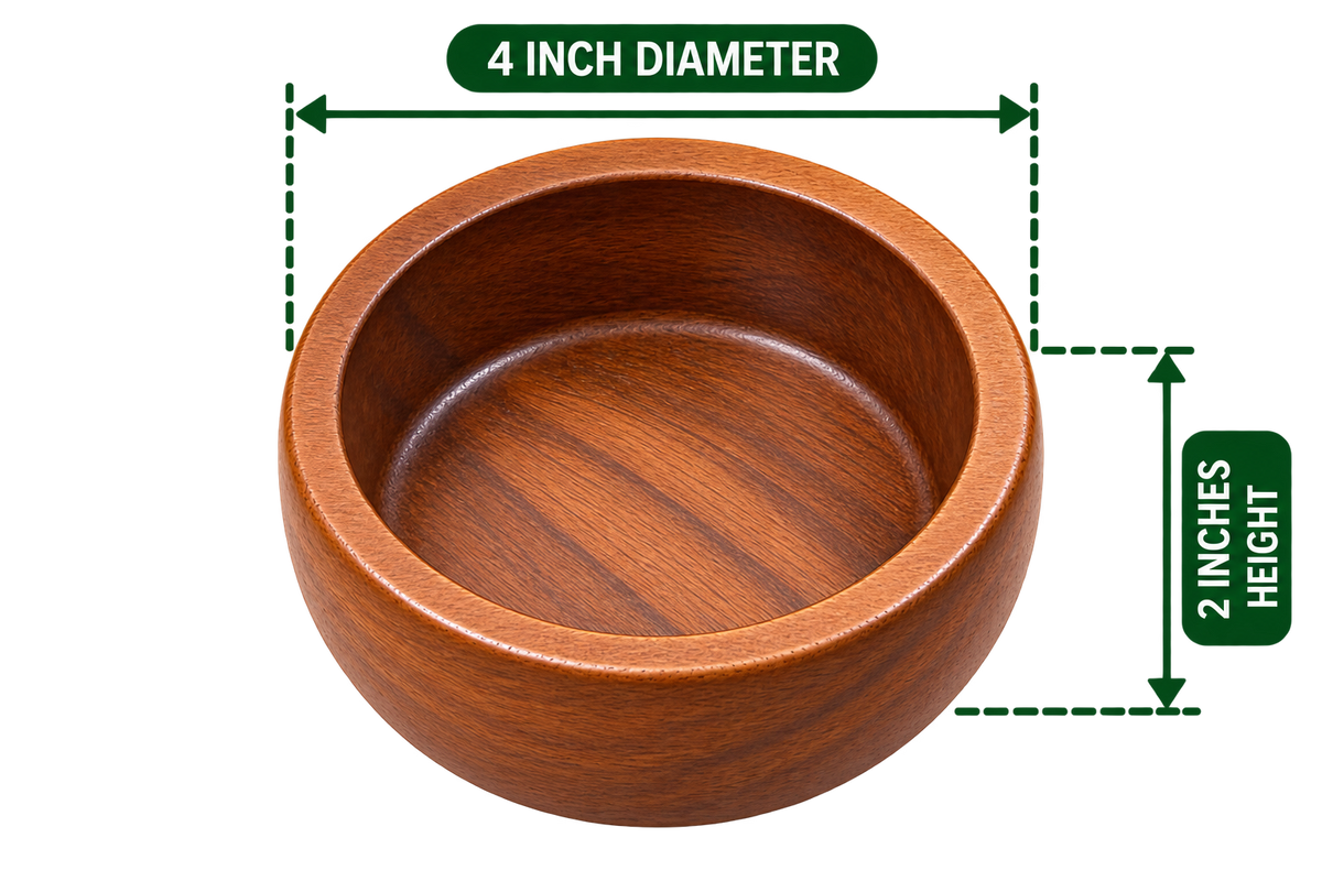Wooden Bowl Set 4 inch diameter, 2 inch height, empty wooden serving bowl