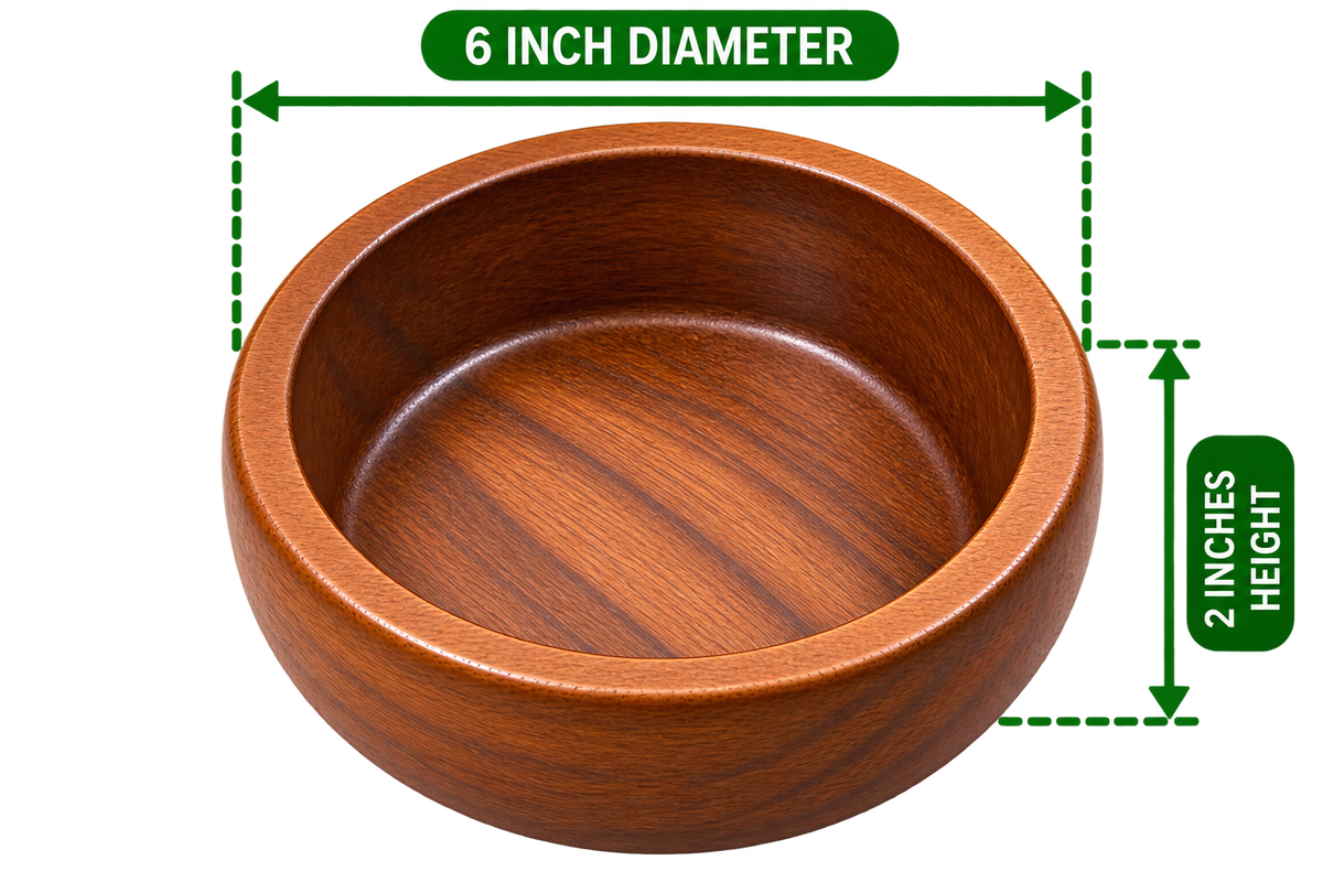 Wooden Bowl Set 6 inch diameter, 2 inch height, empty wooden serving bowl