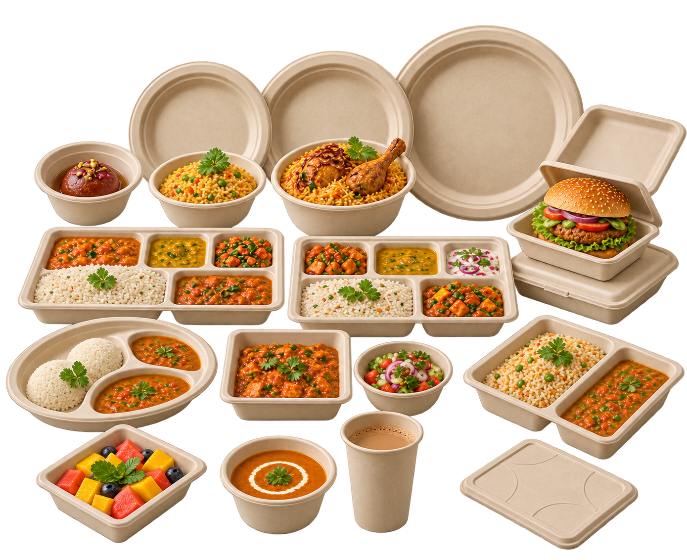 Premium Bagasse food-service packaging range